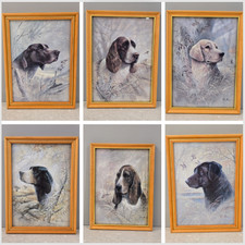 6 Bundle Ruane Manning Vintage Framed Art Various Dog Prints Framed