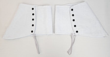White Felt Spats Black Buttons