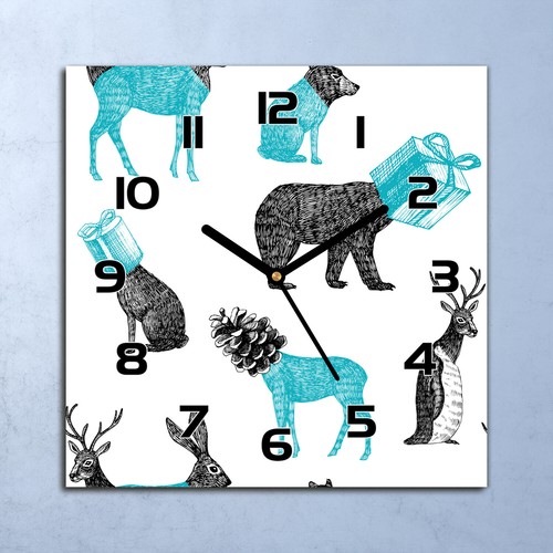 Glass wall clock - wall,
