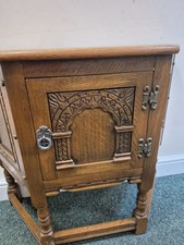 Old Charm Oak Canted Cupboard