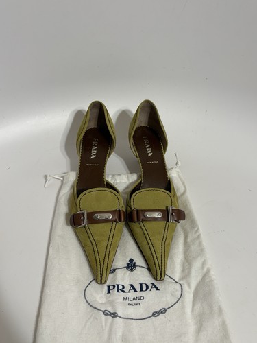 Vtg prada green suede - vtg,