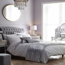 STAR Julien Macdonald Valerie Duvet Set SINGLE SIZE White Sequin Trim - RRP £39