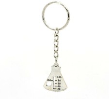 Silver Conical Flask Keyring
