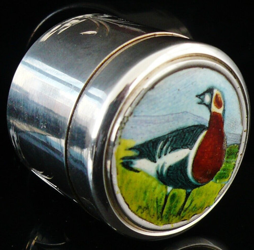 Sterling silver enamel duck - enamel,