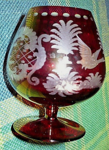 Antique ruby brandy glass - ruby,