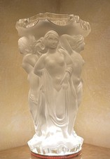 Art Deco Frosted Glass Bacchantes Vase. H. Hoffmann