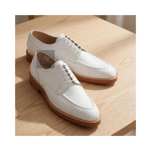 Handmade men white leather - men's,