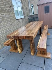 Handmade Bespoke Oak Table And Bench Set