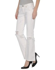 Earl Jean Women's Distressed Flare White Designer Jeans - W29/L32