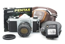 Pentax S1a Chrome SLR Film Camera w/ Super Takumar 55mm f/2 & Light Meter