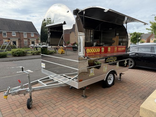 Stainless steel food trailer - stainless,