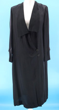 VTG Women's 20s Black Drop Waist Dress / Gown W/ Large Collar Sz M/L 1920s