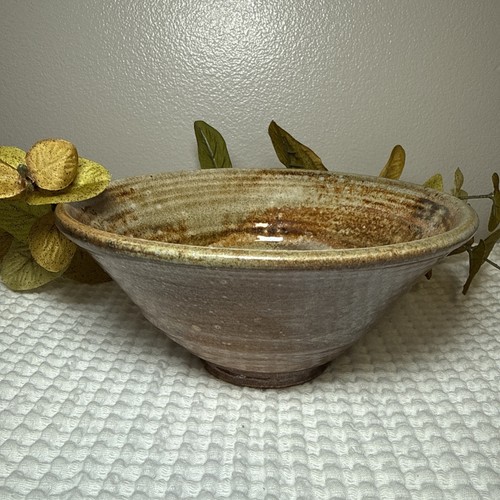 Vtg stoneware pottery brown - stoneware,