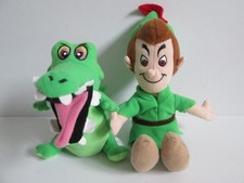 Vintage Walt Disney Peter Pan & Tick Tock Crock  6" Beanie Soft Toy Plush