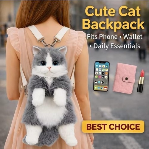 Cute cat backpack - for, girls