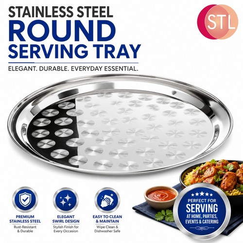 Stainless steel round serving - round,