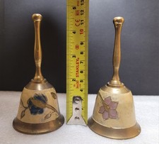 2 x Vintage Brass Hand Bell -
