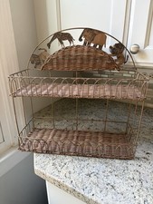 Vintage Metal Wicker 2 Tier