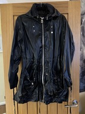 Diego M Designer Black Lightweight Mac Coat 10 12 RRP £495 Milan Italy Trend VGC