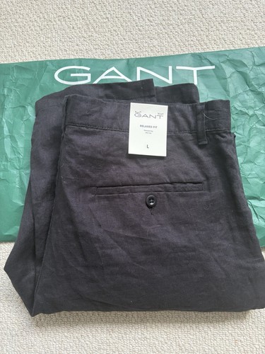 Gant men linen pants - men’s, black