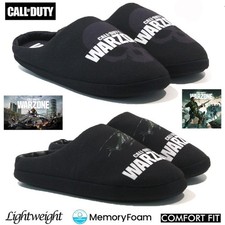 MENS CALL OF DUTY MEMORY FOAM WARM COMFORT FLEECE WINTER NOVELTY MULES SLIPPERS