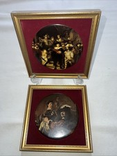 2 1971 HARLEIGH CHINA CO GENIUNE STAFFS CERAMIC THE URCHINS WALL PICTURE PLAQUE