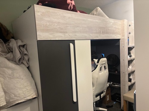 Grey white wood high - white,