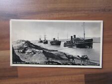 Old postcard - The Suez Canal - Mooring of steamers in the Canal