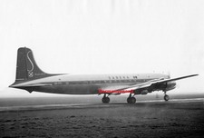 SABENA.,  DC-6B.,  OO-OTI.,   Ringway 1957,   B/w PHOTOGRAPH 