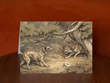 The Dog and the Wolf by Samuel Howitt - A5 Art Print Greeting Card