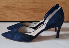 Boden Leather Suede 2 tone Navy Kitten Heels UK 6  EU 39