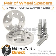 Wheel Spacers (2) & Bolts 15mm for VW Golf R [Mk6] 09-13 On Original Wheels