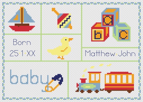 Cross stitch birth - sampler, kit