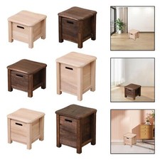 Wooden Storage Stool with