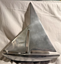 Vintage Nauticalia Aluminium sail boat yacht sailing ship - 36.5cm tall