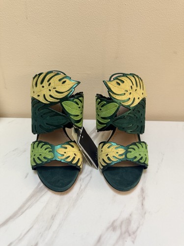 Zara leather green - , leaf