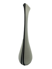 Tall Modern Glass Vase White Black Striped Slender Design H62.5cm  | C11T G383