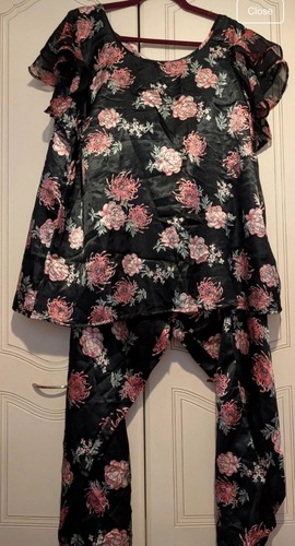Luxury satin floral print - floral,