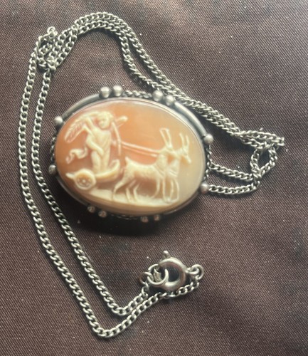 Antique shell cameo - mounted, in