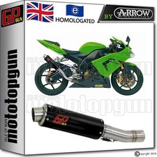 EXHAUST GP GUN by ARROW STEEL BLACK KAWASAKI ZX-10R 2004 04 2005 05
