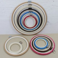 Nurge Embroidery Flexi Hoop Round Cross Stitch Display 5 Sizes 6 Colours