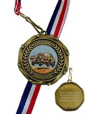 Rally Car Racing (A) 45mm Combo Medal & Ribbon Engraved Free