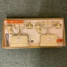 Vintage Geobra Intercom Telocom Telephone Wired Toys 1960’s with BOX