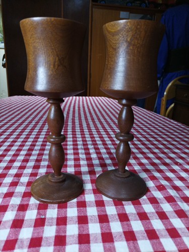 Pair mid century treen - mid,