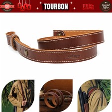 TOURBON Cowhide Leather Rifle/Shotgun Sling Adjustable Gun Carrying Strap