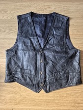 Black Leather Waistcoat Vest