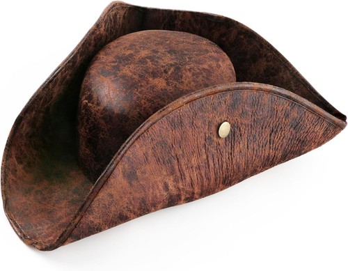 Pirate hat tricorn brown - pirate-hat,
