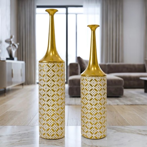 Large metal floor vases - metal,