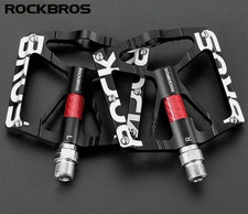 1 Pair RockBros MTB Bike Pedals Bicycle Flat Platform Aluminum Alloy 9/16"