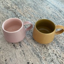 Futon Company Mugs Kazan set x 2 BNWT RRP £20 retro style rose and amber